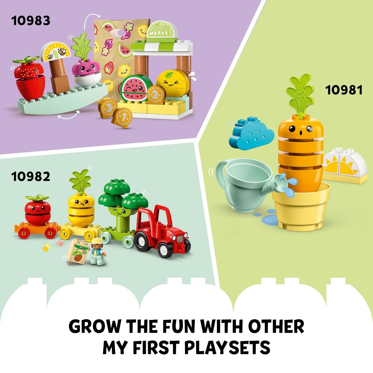 LEGO DUPLO My First Organic Garden Brick Box 10984, Stacking Toys for Babies and Toddlers 1.5+ Years Old, Learning Toy with Ladybug, Bumblebee, Fruit & Veg, Sensory Toy for Kids