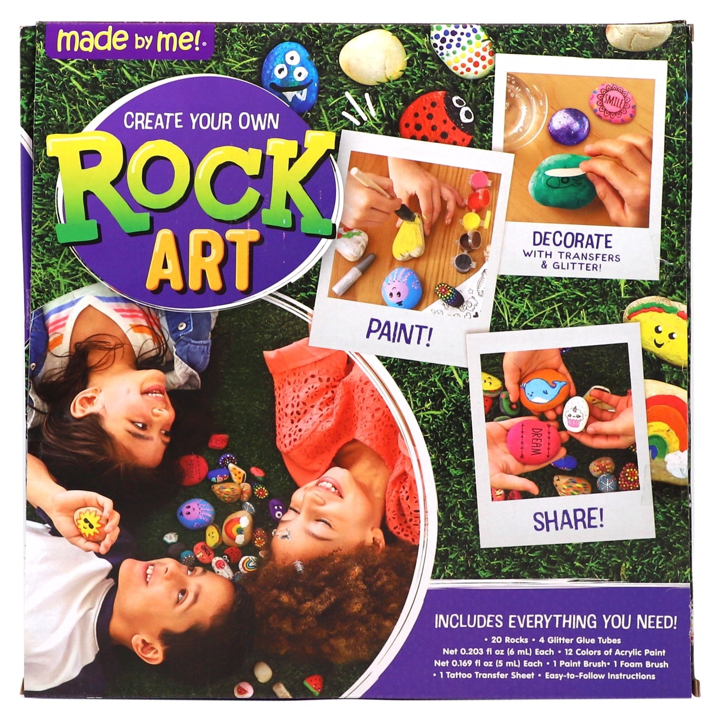 Made by Me Create Your Own Multicolor Rock Art, Boys and Girls, Child, Ages 6+