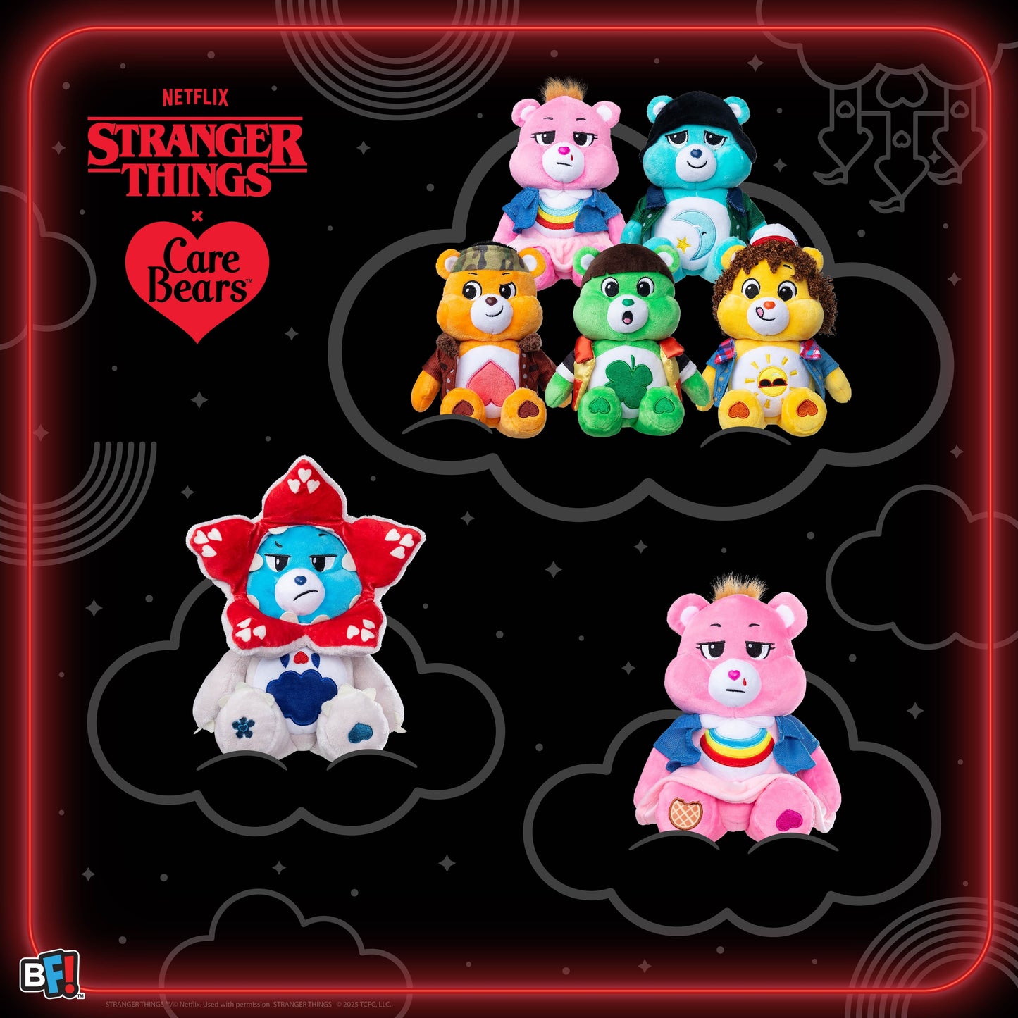 Netflix - Care Bears x Stranger Things Cheer Bear as Eleven, 12 Inch Plush