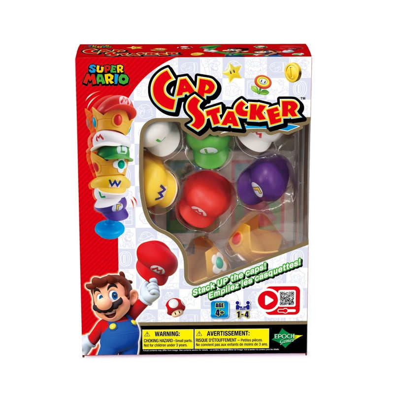 Epoch Games Super Mario Cap Tower Balancing Game, Tabletop Skill and Action Game, Ages 4+