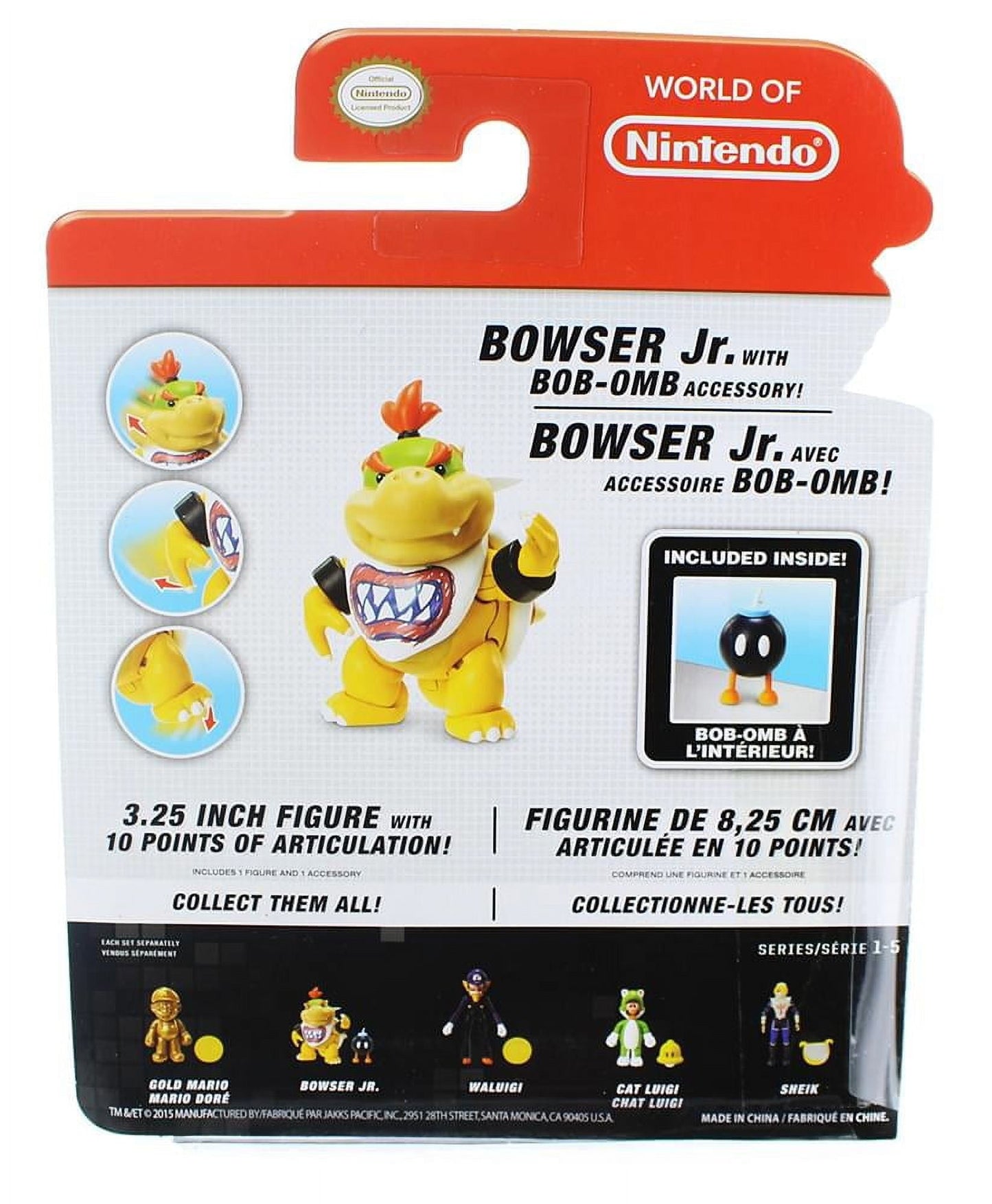Super Mario Bowser Jr. Action Figure with Bob-Omb
