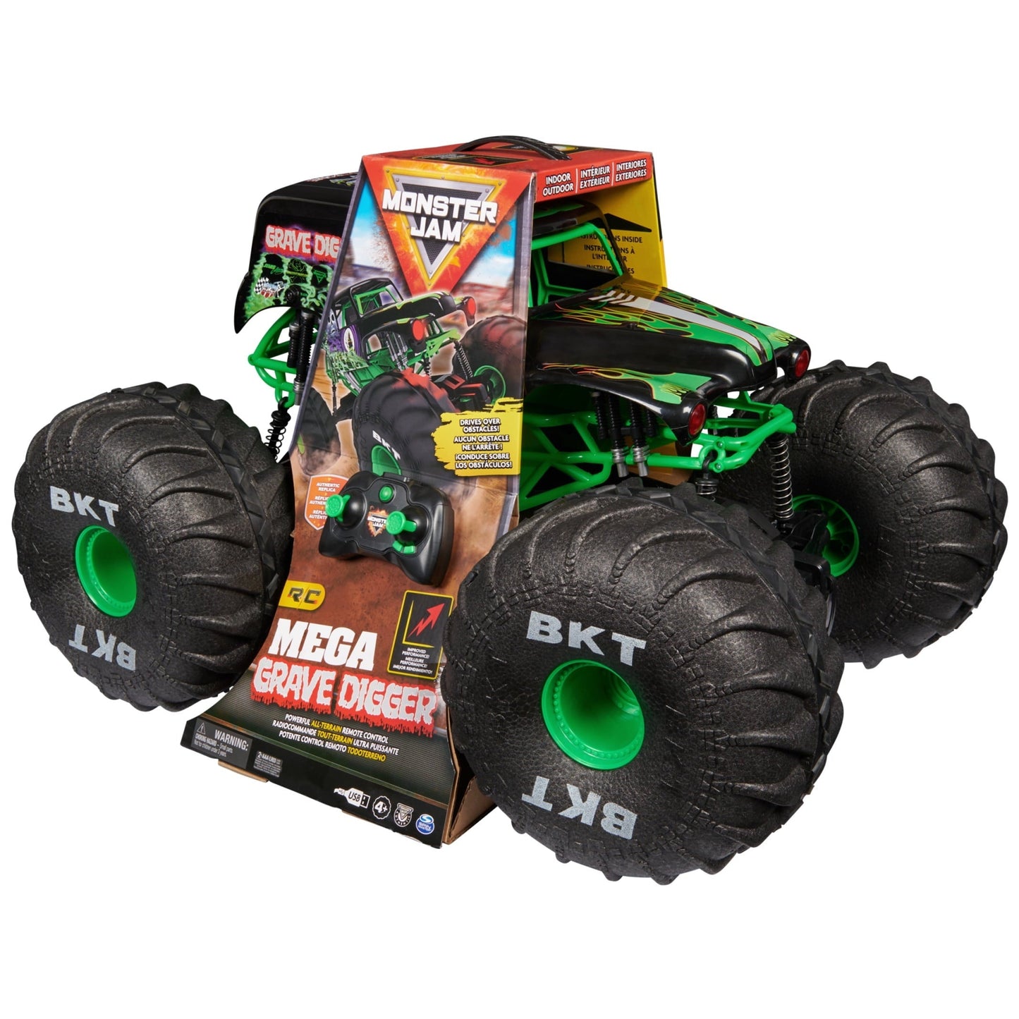Monster Jam, Mega Grave Digger All-Terrain Remote Control Monster Truck, 1:6 Scale