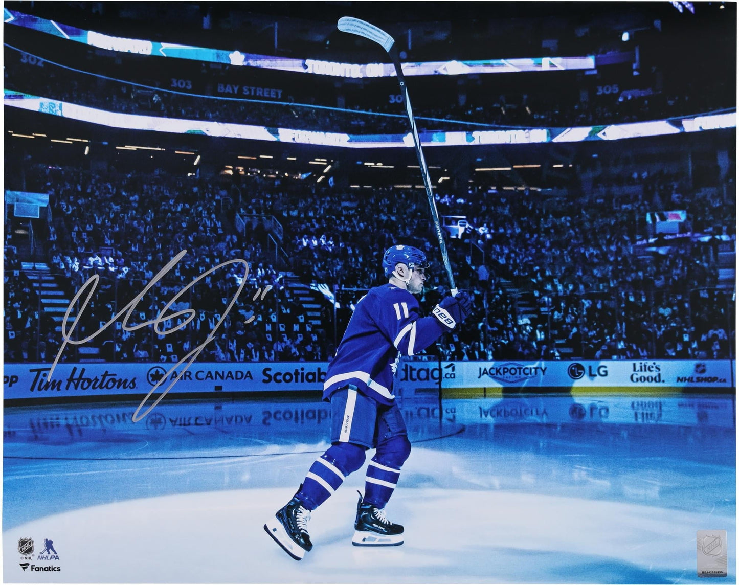 Max Domi Toronto Maple Leafs Autographed 16" x 20" Blue Jersey Intro Photograph - Fanatics Authentic Certified