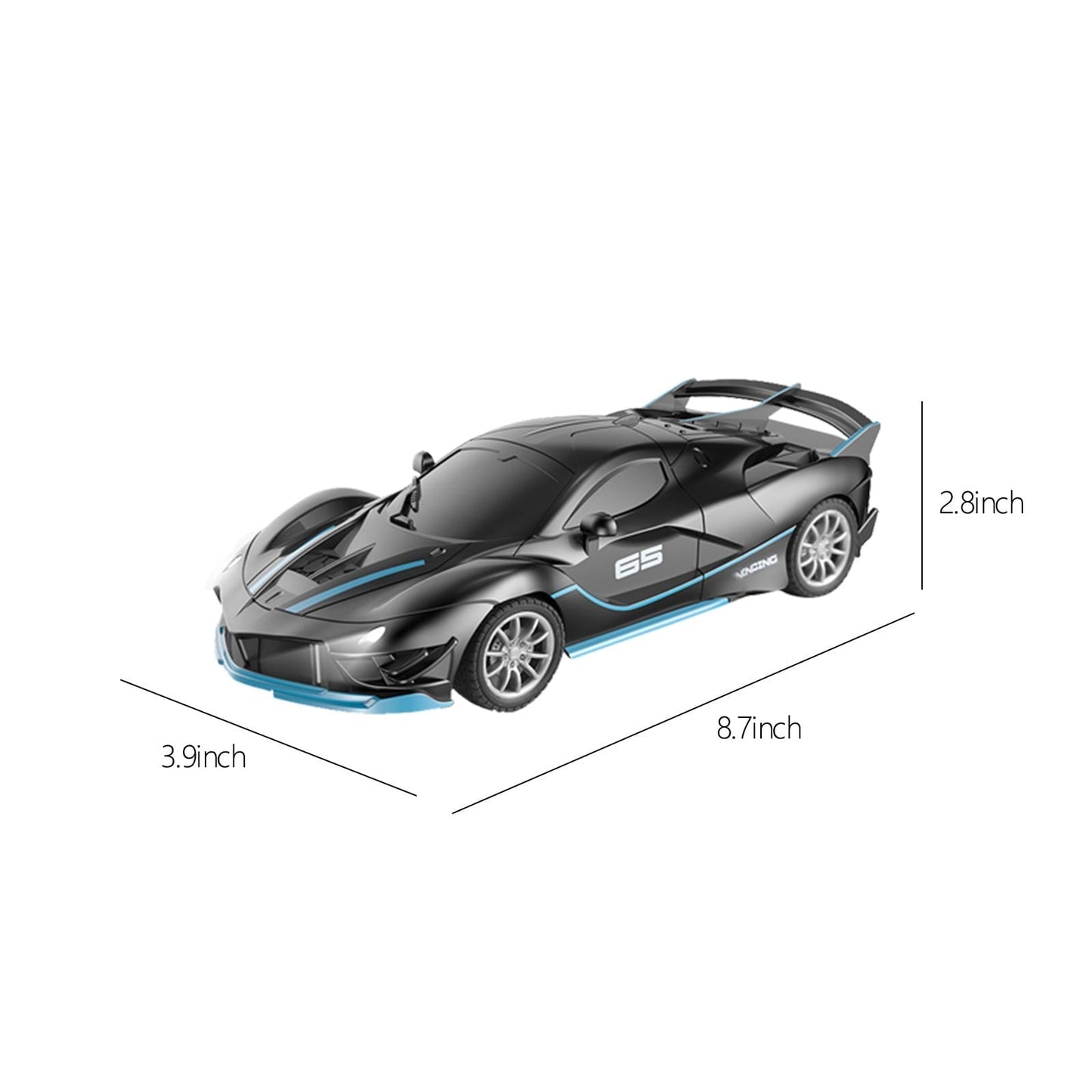 Chmadoxn Remote Control Car 2.4Ghz Rechargeable High Speed 1/18 RC Cars Toys for Boys Girls Vehicle Racing Remote Control Car with Headlight Christmas Birthday Gifts for Kids