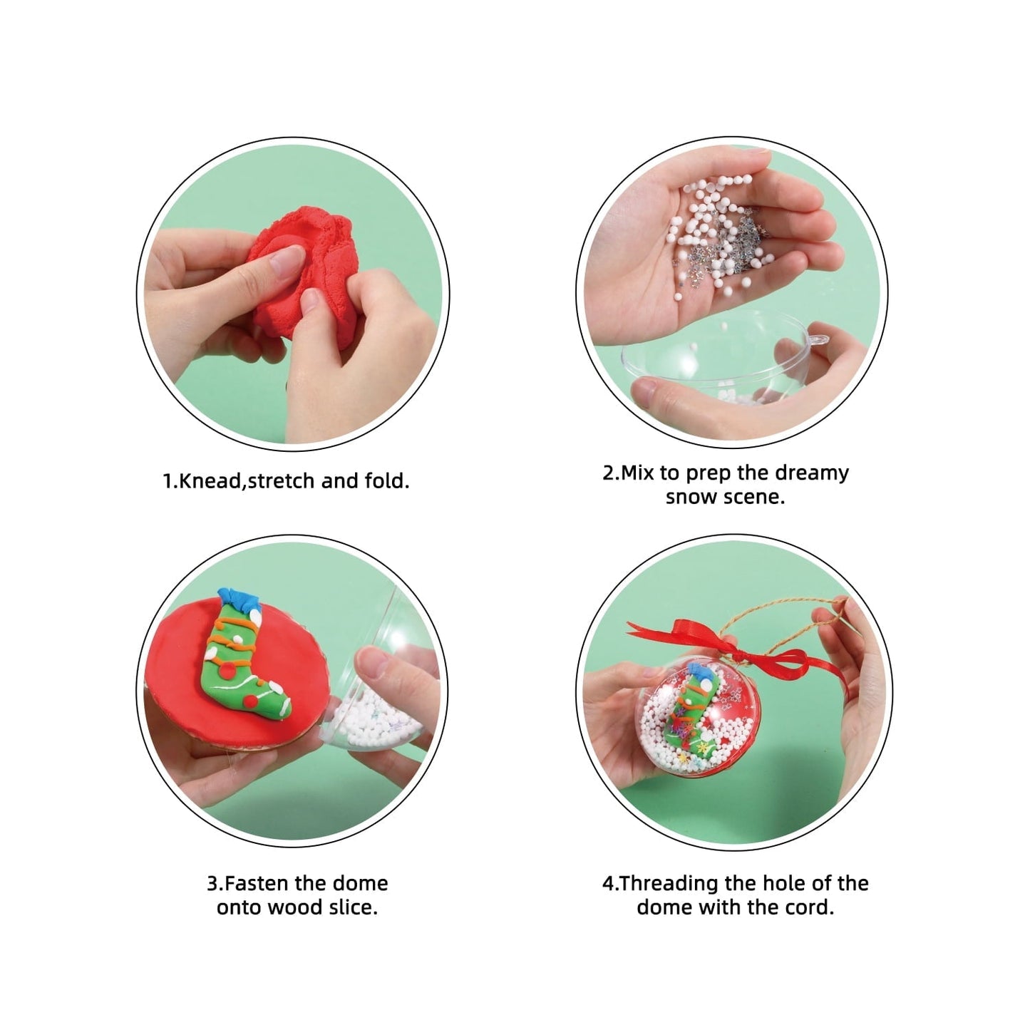 Piano Potato Christmas Ornament Craft Kit for Kids - DIY Snow Globe Making Kit with Wooden Slices & Clay, Holiday Arts and Crafts Gifts for Boys Girls Ages 8-12, Xmas Decorations Activity