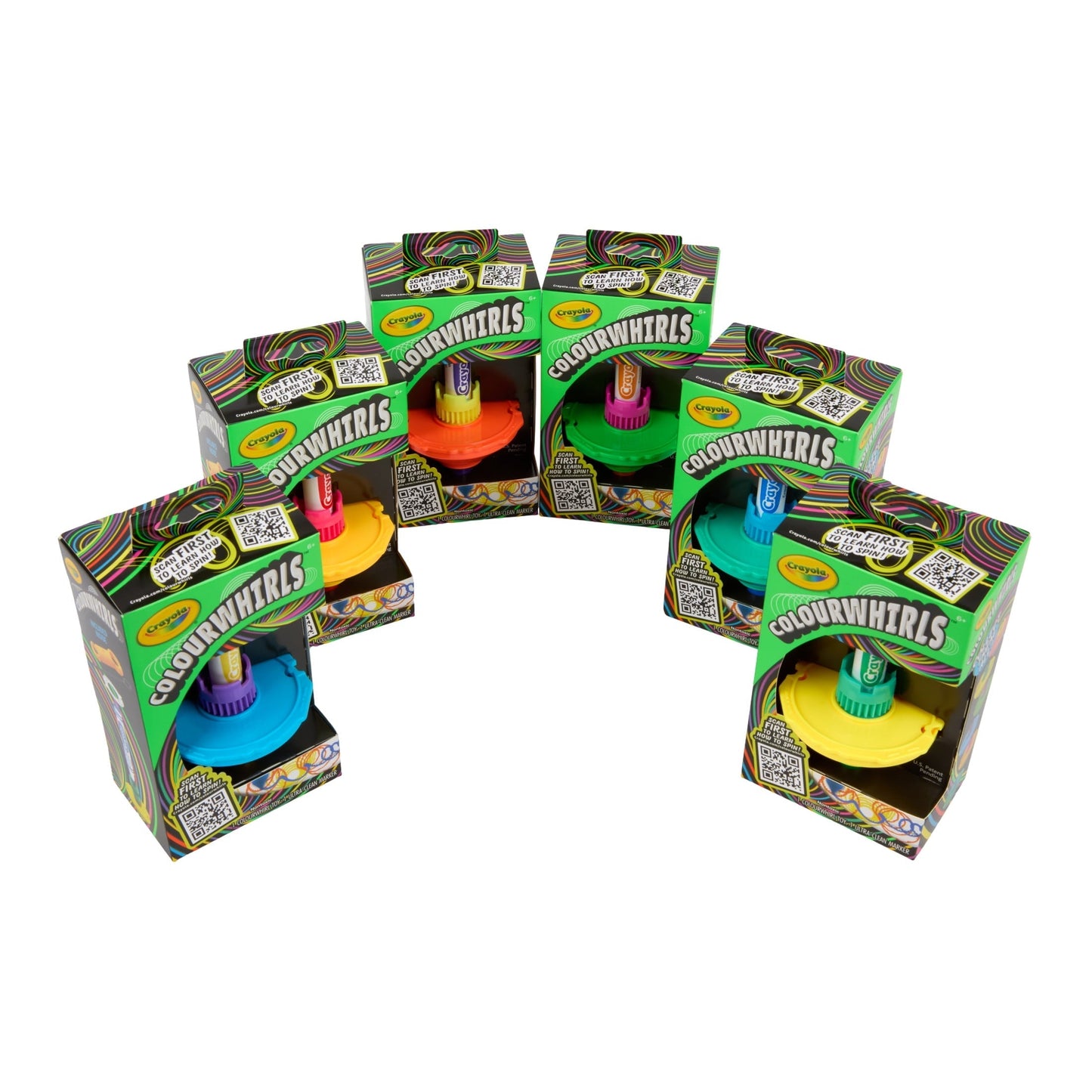 Crayola Colourwhirls, 1 Ct Neon, Spin Art Toy with Washable Marker, Competition Game, Coloring Gifts for Kids Ages 6, 7, 8, 9