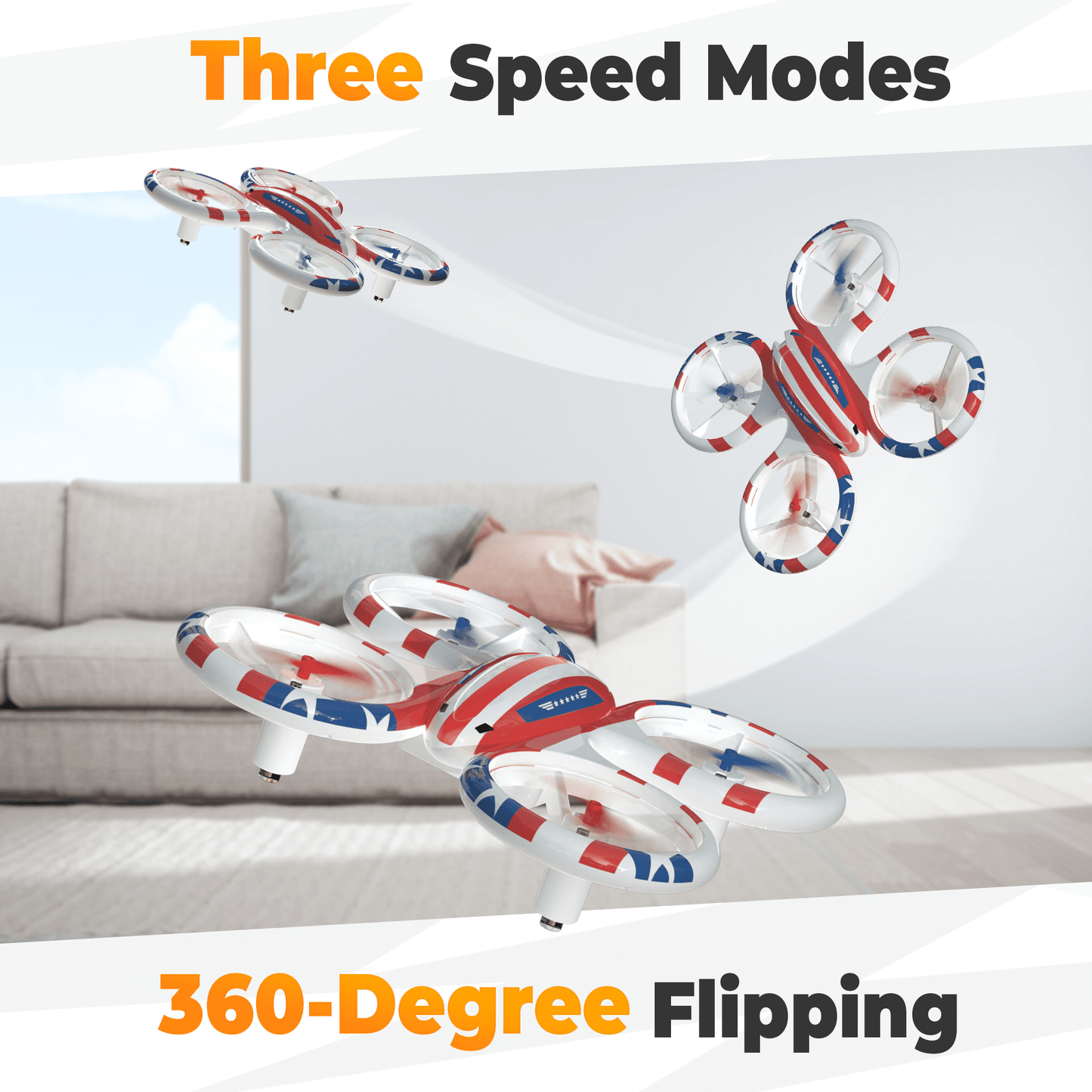 YCFUN RC Drone for Kids, Mini Kid Drone with Lights, 360° Flips, One-Key Takeoff/Landing, Remote Control Quadcopter for Boys Girls & Beginners