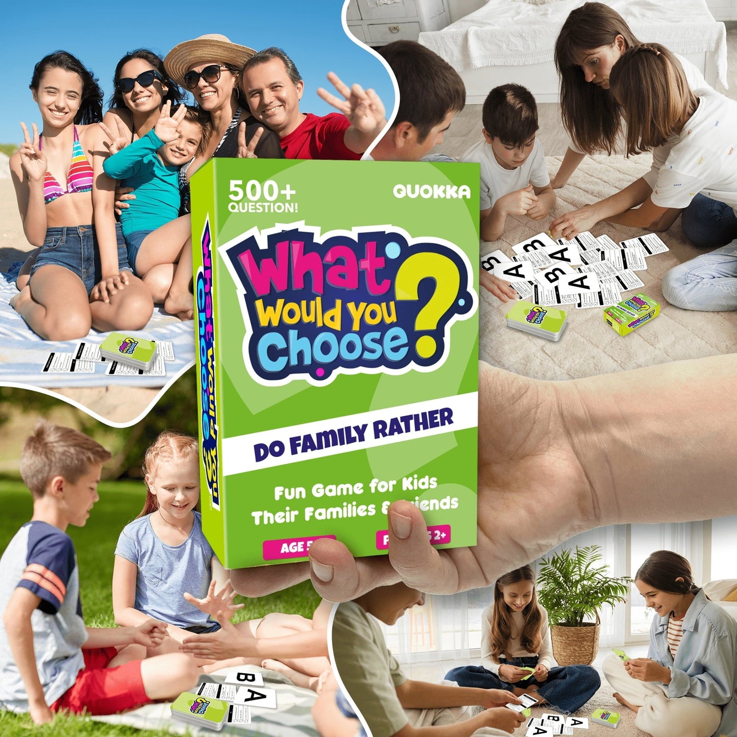 QUOKKA Board Games for Kids 6-12 - Family Card Game - What Would You Choose | Do Family Rather?