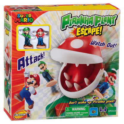 Epoch Games Super Mario Piranha Plant Escape! Tabletop Skill and Action Game with Collectible Super Mario Action Figures