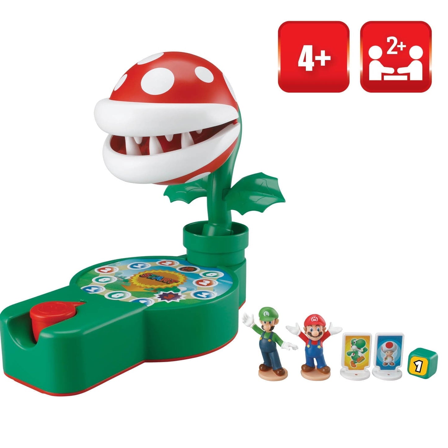Epoch Games Super Mario Piranha Plant Escape! Tabletop Skill and Action Game with Collectible Super Mario Action Figures
