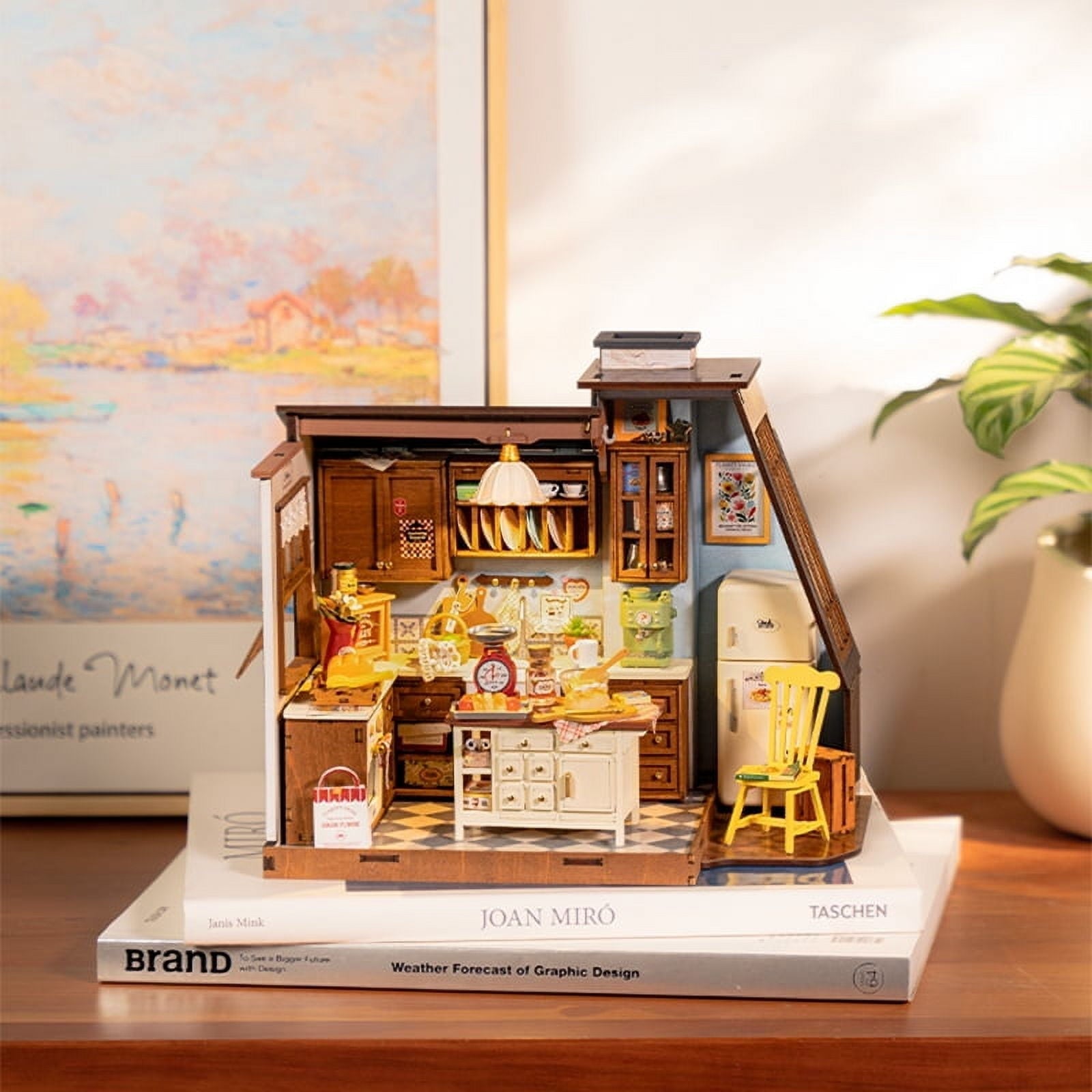 Rolife Baking Kitchen DIY Miniature Dollhouse Wooden Toy for Adult Child Gift