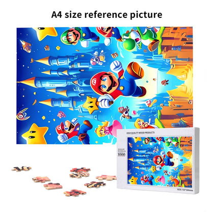 Lsque Mario Pattern Wooden Picture Puzzle ,1000 Piece Jigsaw Puzzle ,Family Fun Puzzle, Home Décor Puzzle, Gift Puzzle(Vertical style)