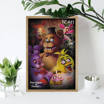 Diamond Painting Set Five Nights At Freddy's FNAF Diamond Art Painting with Diamond DIY Set for Bedroom Living Room Bathroom Wall Decoration 8"x12"
