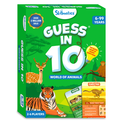 Skillmatics Family Card Games, Guess in 10 World of Animals Card Game, Gifts for Kids and Adults