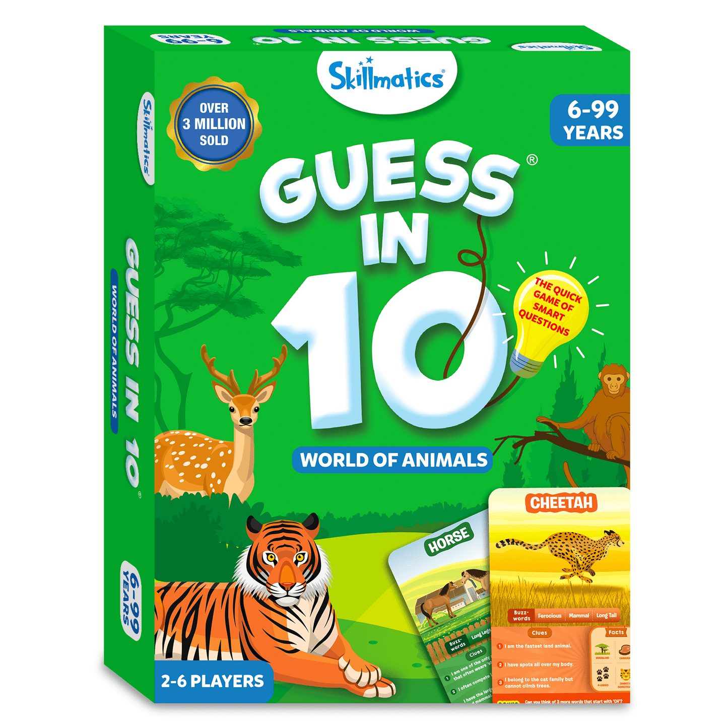 Skillmatics Family Card Games, Guess in 10 World of Animals Card Game, Gifts for Kids and Adults