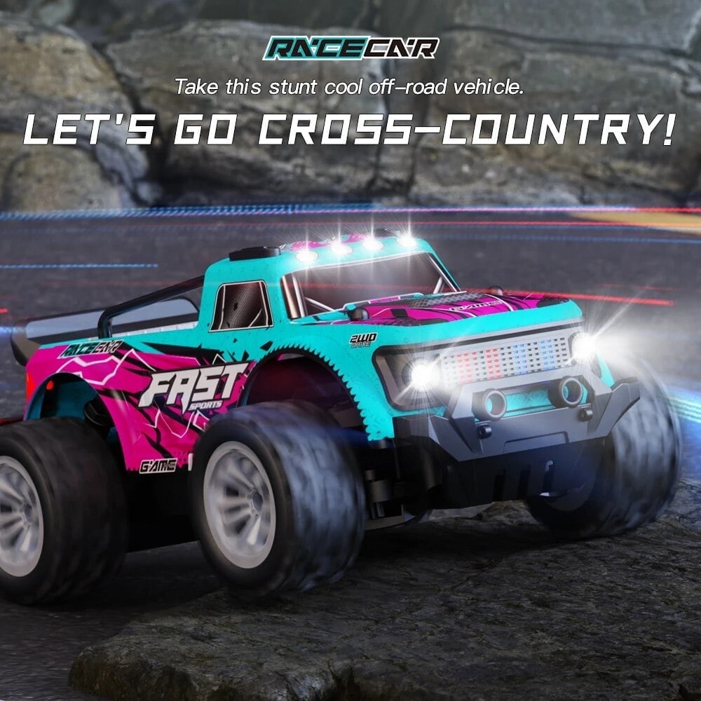 KF23 Remote Control Car, 1:20 Scale High Speed RC Cars, 2WD 20Km/h with Two Rechargeable Batteries, Remote Control Monster Truck Off Road Racing Car Toys for Kids and Boys
