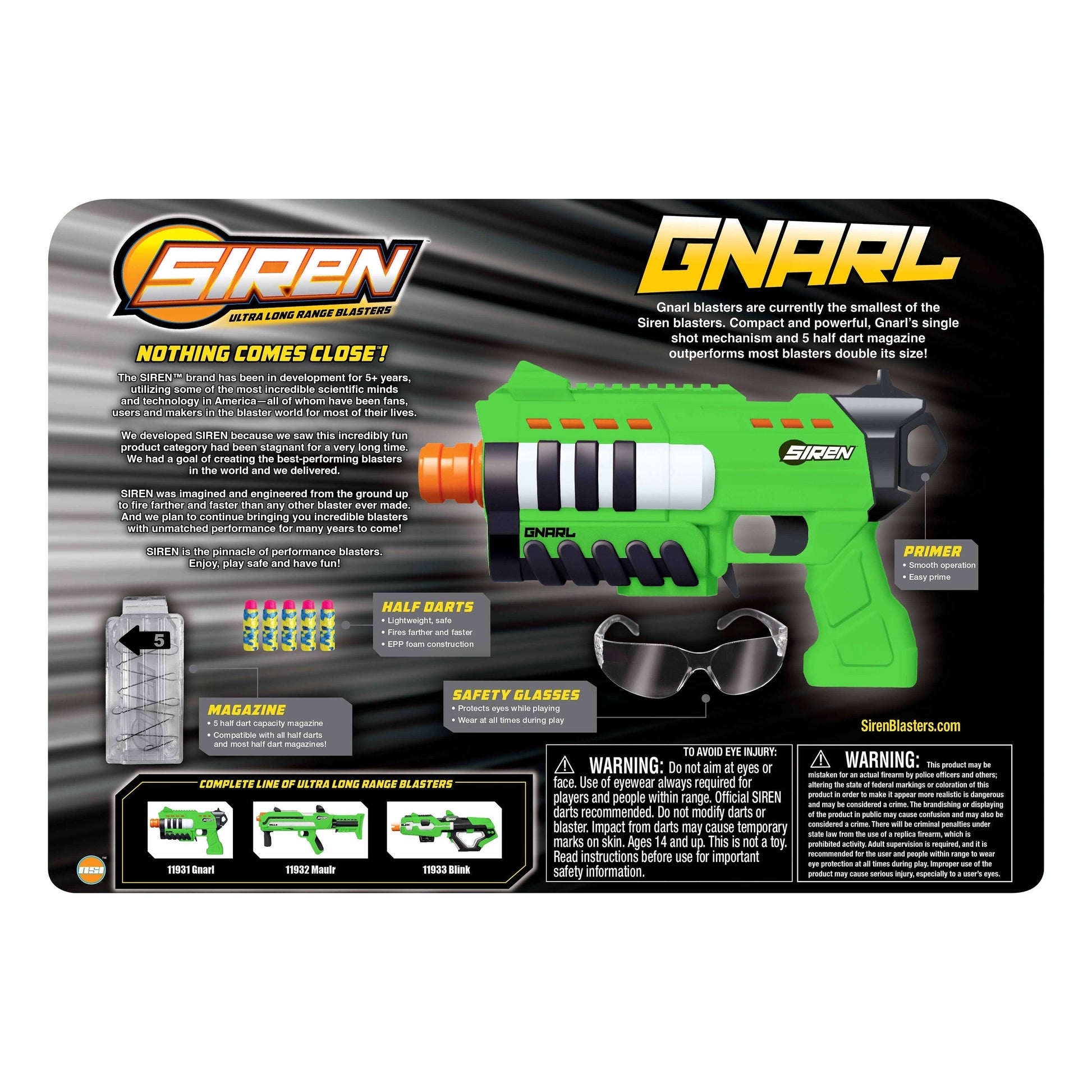 Siren Gnarl Bolt Blaster - Age Grade 14 Years and Up