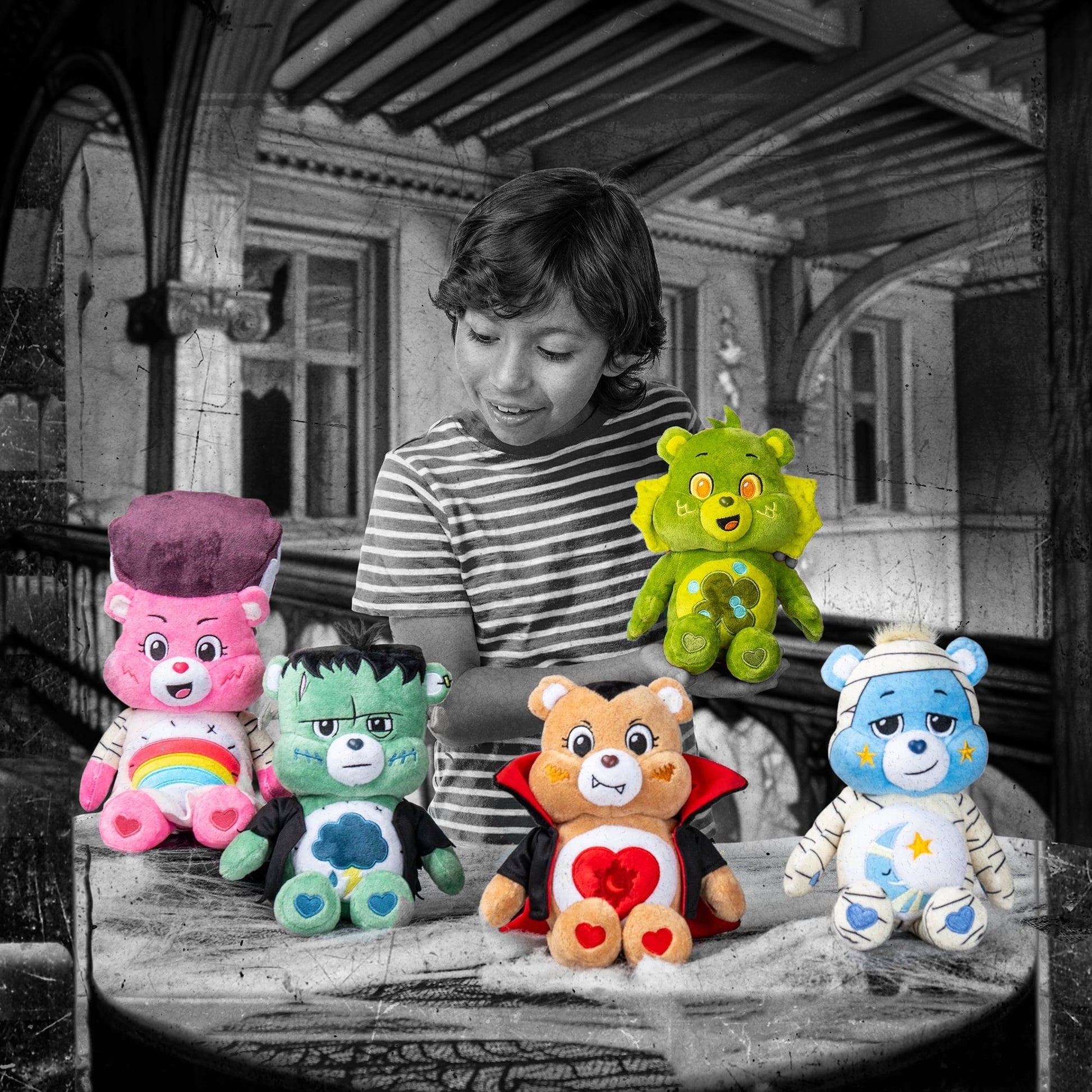 Care Bears Universal Monsters Fun Size Plush - Cheer Bear as the Bride of Frankenstein