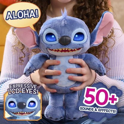 Disney Stitch Many Moods of Stitch Sounds and Phrases Interactive Plush, 14 in, Ages 3 and up
