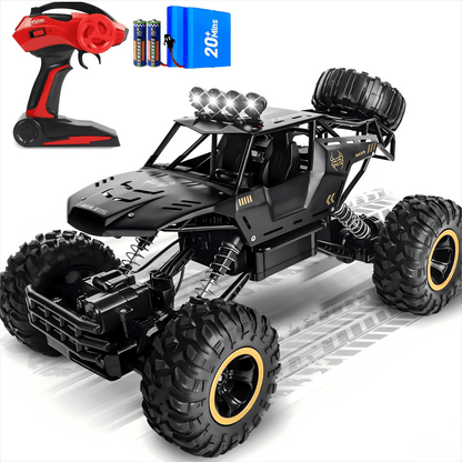 Tcovle 1:14 RC Cars, 40+ KM/H Fast RC Monster Truck Remote Control Car with Metal Drivetrain, 4WD All-Terrain, 2 Batteries, RC Toy Car Gift for Kids, Teens & Adults