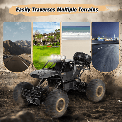 Tcovle 1:14 RC Cars, 40+ KM/H Fast RC Monster Truck Remote Control Car with Metal Drivetrain, 4WD All-Terrain, 2 Batteries, RC Toy Car Gift for Kids, Teens & Adults