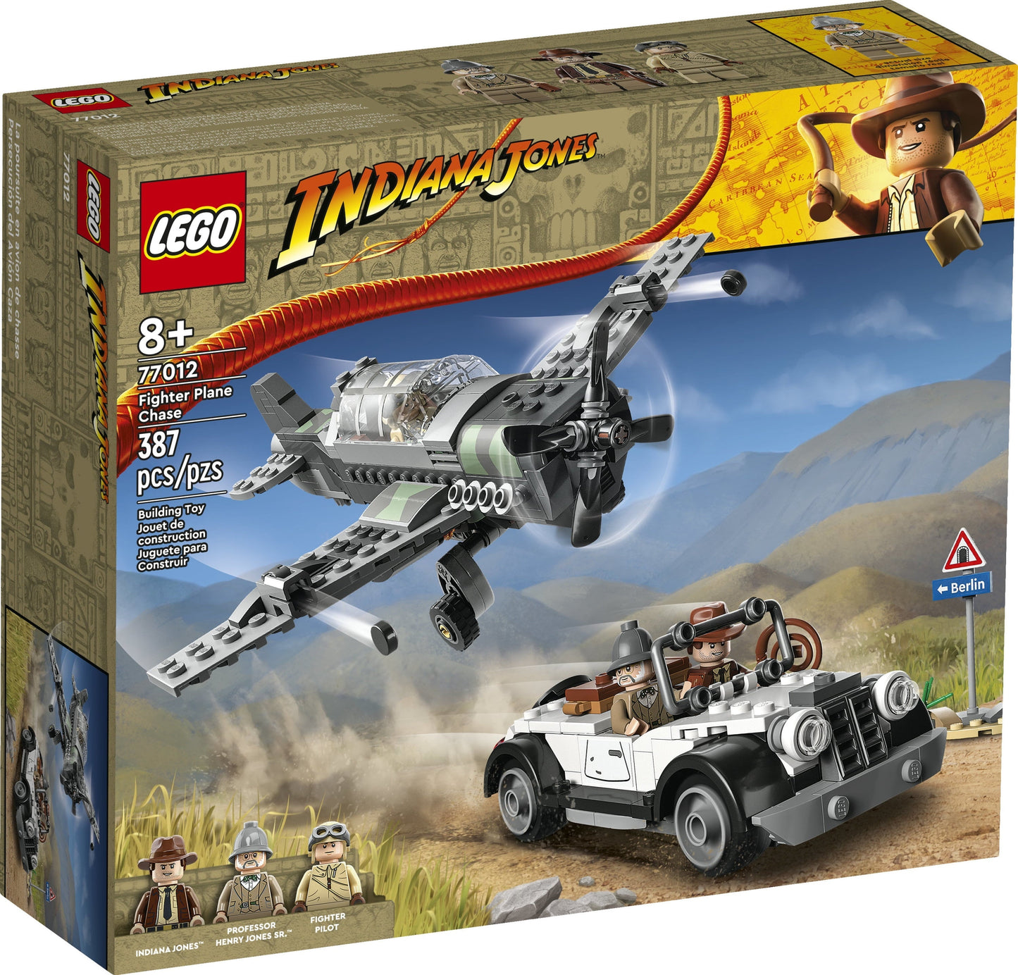 LEGO Indiana Jones and the Last Crusade Fighter Plane Chase 77012 Building Set, Featuring a Buildable Car and Airplane Toy, 3 Minifigures Including Indiana Jones, Birthday Gift for Kids 8-12 Years Old