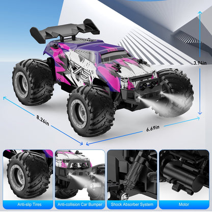 UUGEE Remote Control Car, RC Cars for Boys, 1:18 Scale High Speed off Road Monster Trucks with Lights, Christmas Birthday Gifts for 8-12 Kids