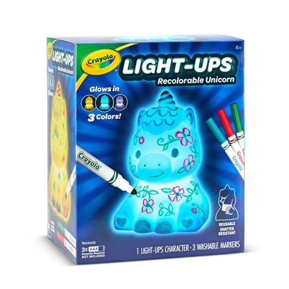 Crayola Light Ups, Unicorn, Reusable Holiday Craft, Glow In The Dark, Unicorn Gift for Kids, Room Decoration Craft, Customizable Toys & Gifts for Kids