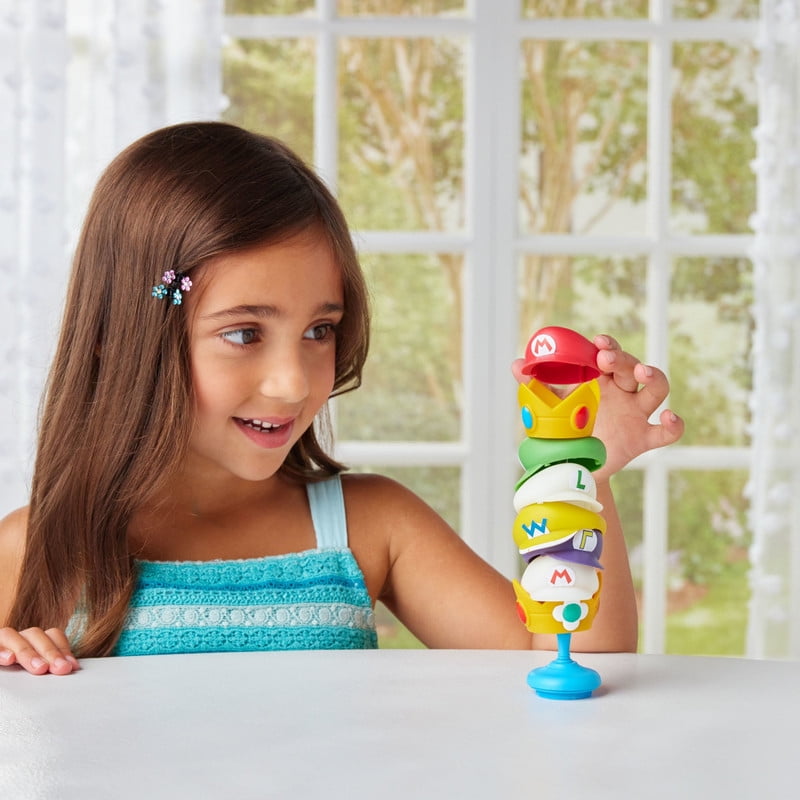 Epoch Games Super Mario Cap Tower Balancing Game, Tabletop Skill and Action Game, Ages 4+
