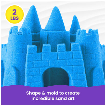 Kinetic Sand, 2lbs Blue Play Sand, Moldable Sensory Toys for Kids, Resealable Bag (Packaging May Vary), for Ages 3 and up