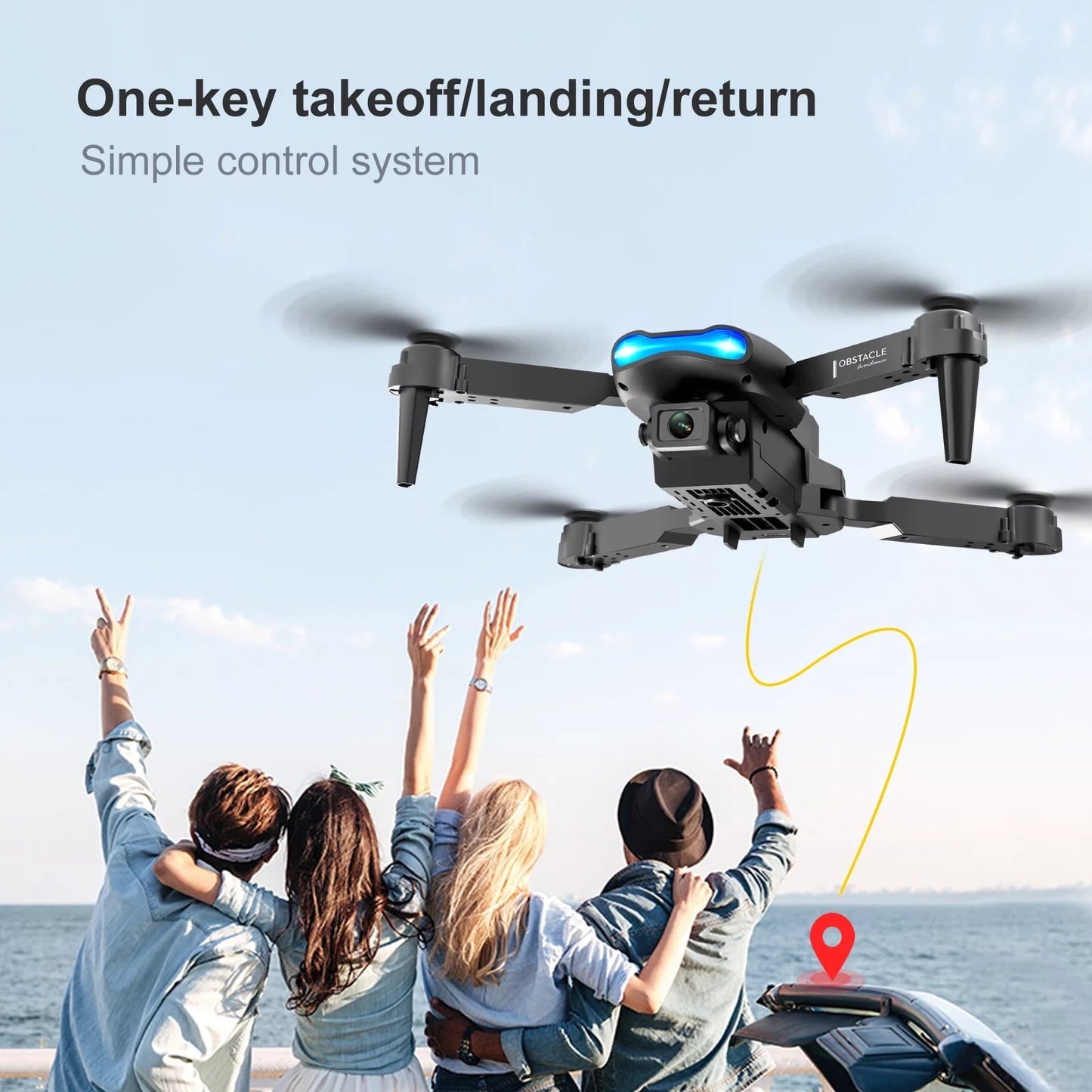 BEEPRINCESS Drone with 4K HD Dual Camera for Adults Kids, RC Quadcopter with 2 Modular 1800mAh Batteries for 30 Mins Long Flight