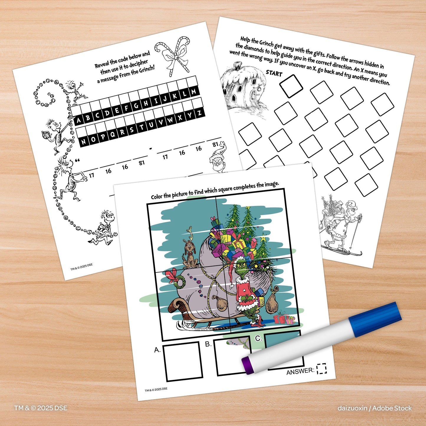 Dr. Seuss How The Grinch Stole Christmas 10-Page Imagine Ink Coloring Book, Paperback by Bendon for Children