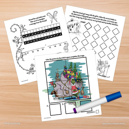 Dr. Seuss How The Grinch Stole Christmas 10-Page Imagine Ink Coloring Book, Paperback by Bendon for Children