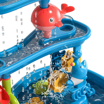 Dinosaur Planet Kids Sand Water Table for Toddlers, 3-Tier Sand and Water Play Table Toys for Toddlers Kids, Activity Sensory Tables Outside Beach Toys for Toddler Boys Girls Age 1-3 3-5Gift