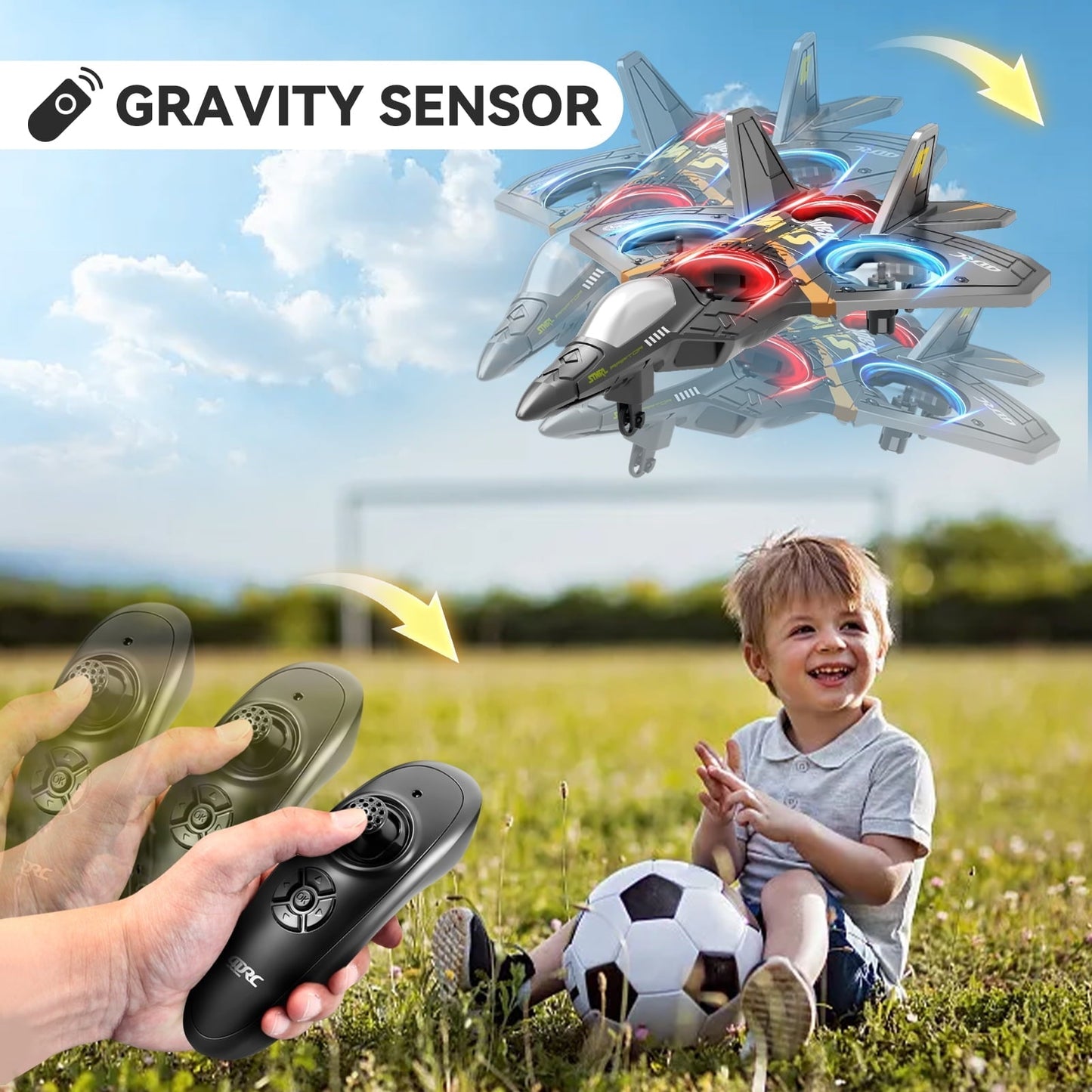 4DRC Drone RC Aircraft Remote Control Foam Glider RC Glider Plane Fixed Wing Airplane Toys for Kids Beginners Adults, Silver