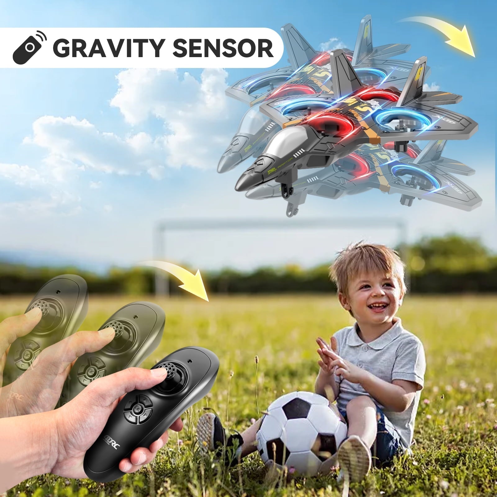 4DRC Drone RC Aircraft Remote Control Foam Glider RC Glider Plane Fixed Wing Airplane Toys for Kids Beginners Adults, Silver
