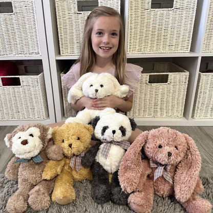 MaoGoLan 5-Packs 12.5" Soft Bulk Stuffed Animals Teddy Bear, Monkey, Panda, Rabbit (5 Packs, 5 Colors)