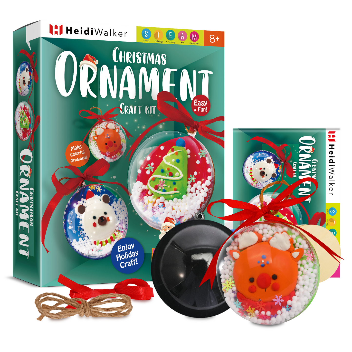 Piano Potato Christmas Ornament Craft Kit for Kids - DIY Snow Globe Making Kit with Wooden Slices & Clay, Holiday Arts and Crafts Gifts for Boys Girls Ages 8-12, Xmas Decorations Activity