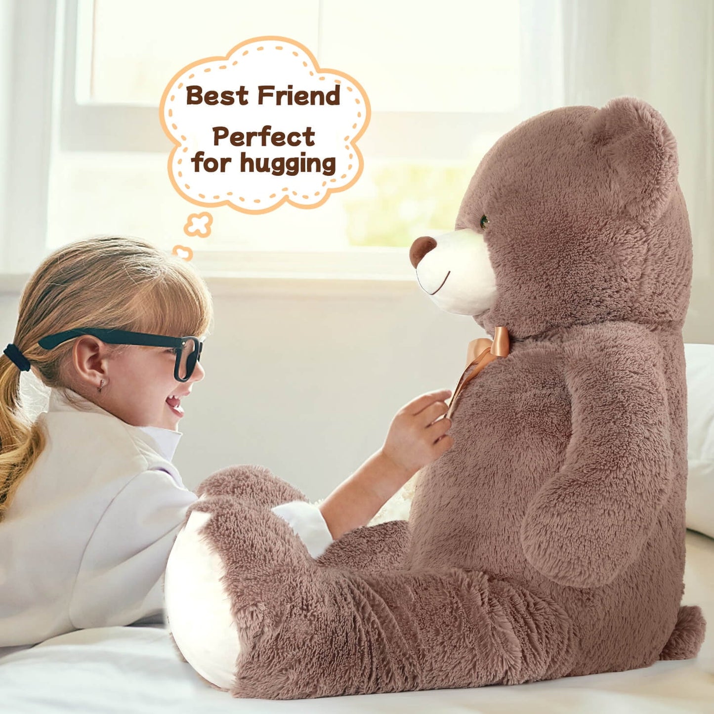 MaoGoLan 52" Big Teddy Bear Giant Stuffed Animal Plush Soft Stuffed Bear Toys