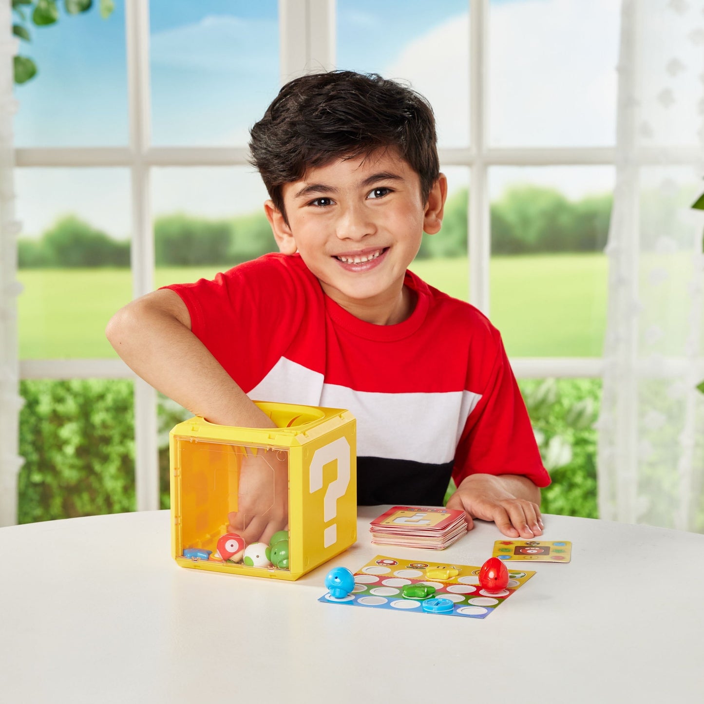 Epoch Games Super Mario What's In The Question Block Game, Tabletop Skill and Action Game, Ages 4+