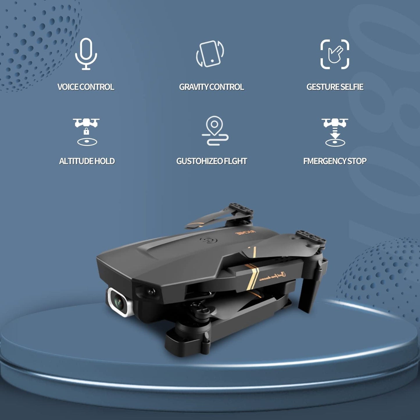 4DRC Drone with 1080P HD Camora for Kids and Sons, FPV Live Vedio 2 Meduler Batteries Black