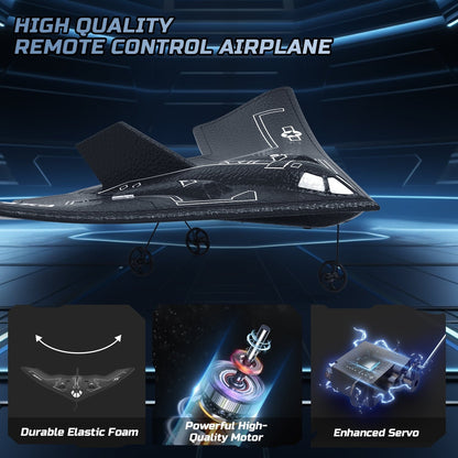 JoyStone Foam RC Airplane B2 Spirit Stealth Bomber Plane, 2 Channels 2.4 GHz RC Plane Toy, Easy to Fly RC Glider for Kids Boys Girls Adults