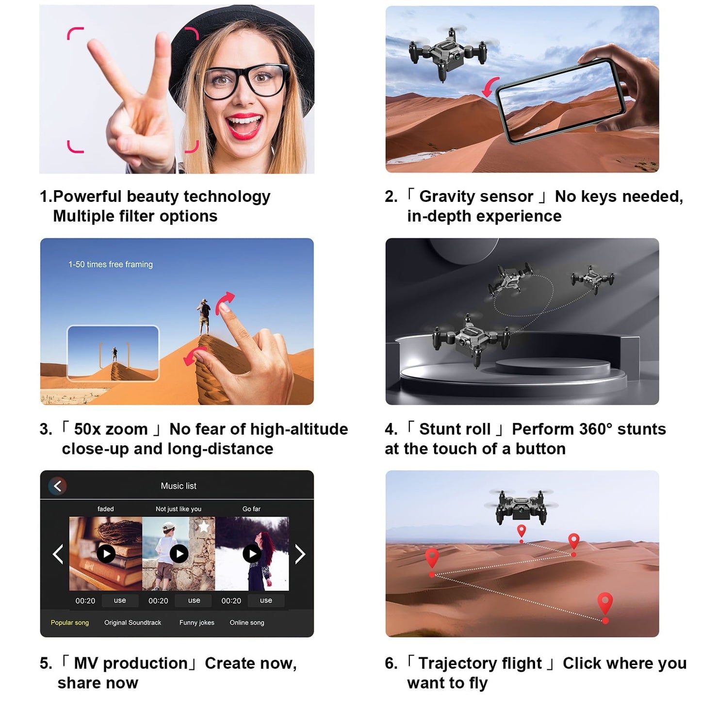 HNH 4K Mini Foldable Drone for Kids, Drone with Camera, RC Drone with Altitude Hold 3D Flips and Headless Mode Easy to Fly