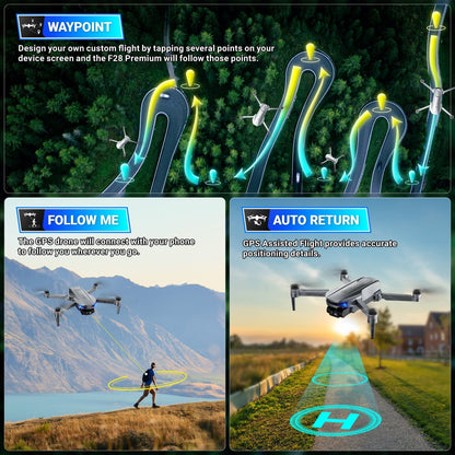 Contixo F28 Stratus Max 4K Drone, 2-Axis Gimbal with EIS, 3280ft Range, 26 Min Flight, GPS, Auto-Return, Case