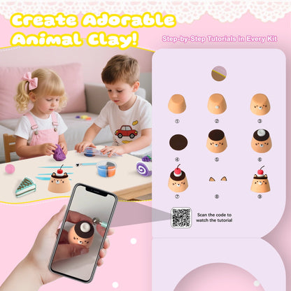 Nicella Air Dry Clay for Kids-12 Cake Modeling Clay , Molding Clay with Sculpting Tools & Tutorials, Ultra Light & Safe, DIY Arts and Crafts Gift for Girls Boys Ages 3+
