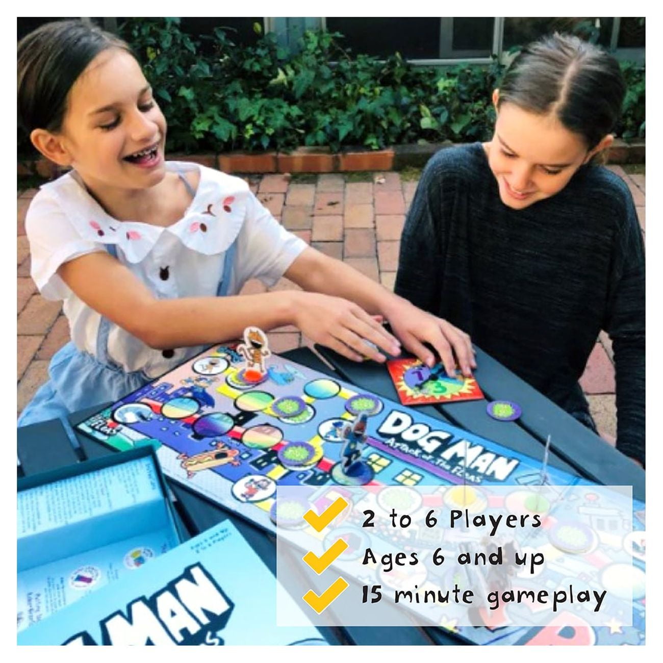 University Games | Dog Man Attack of The FLEAS Cooperative Board Game Based On The Popular Dog Man Book Series by DAV Pilkey for 2 to 6 Players Ages 6 and Up