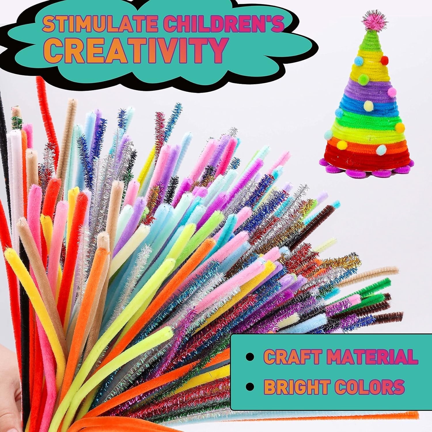 XKDOUS 560 PCS Pipe Cleaners Craft Chenille Stems, 37 Colors Pipe Cleaners Bulk with Googly Eyes for DIY Art Craft Supplies Craft Fuzzy Pipe Cleaners