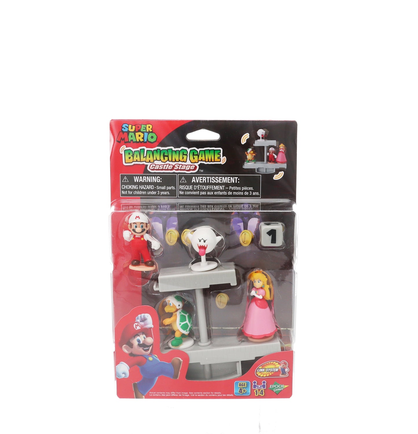 Epoch Games Super Mario Balancing Game - Castle Stage, Tabletop Skill Game with Collectible Super Mario Action Figures