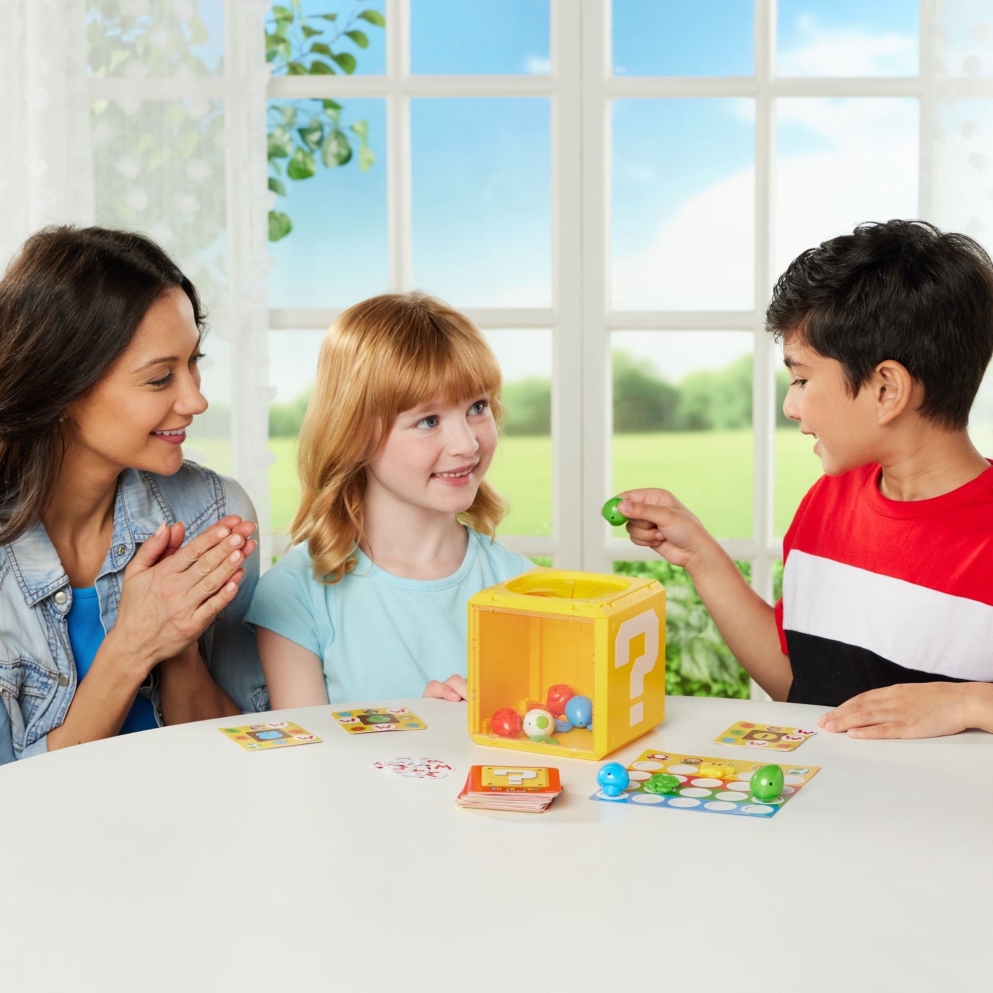 Epoch Games Super Mario What's In The Question Block Game, Tabletop Skill and Action Game, Ages 4+