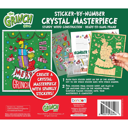 Dr. Seuss How The Grinch Stole Christmas Wooden Color By Number Crystal Sticker Set, by Bendon